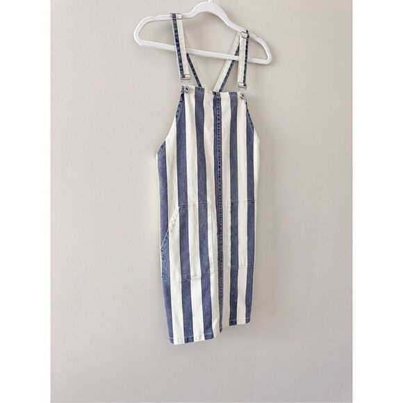 Vince Camuto Blue Denim Striped Casual Overall Dress Size Extra Small - Picture 5 of 12